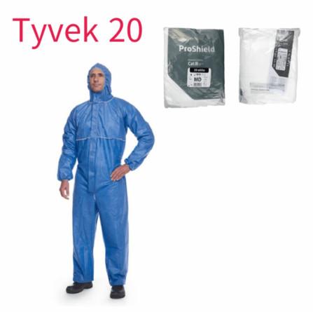 Disposable Coverall with Hood Protective Suit Factory Hospital Safety Clothing (White, 175/XL)