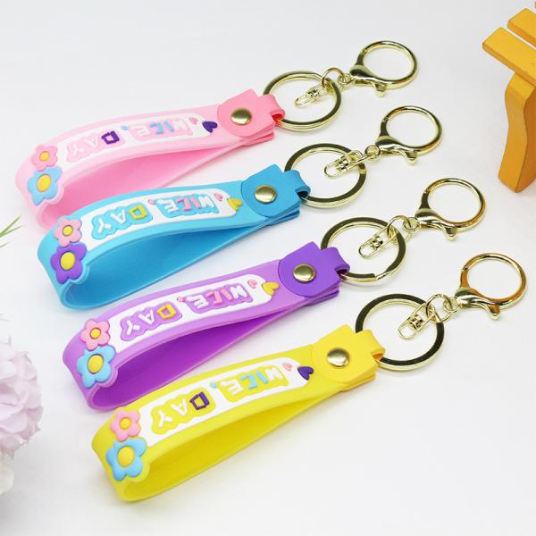 Автомобильный ключик Силиконовый круглый ключевой кольцо браслет с металлическим ключевым держателем запястье ключевые цепочки для женщин и девочек