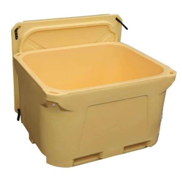 Heavy Duty 660L Rotomolded Cooler Box with 50mm PU Foam and Folk Lift Bottom for Fish Transportation