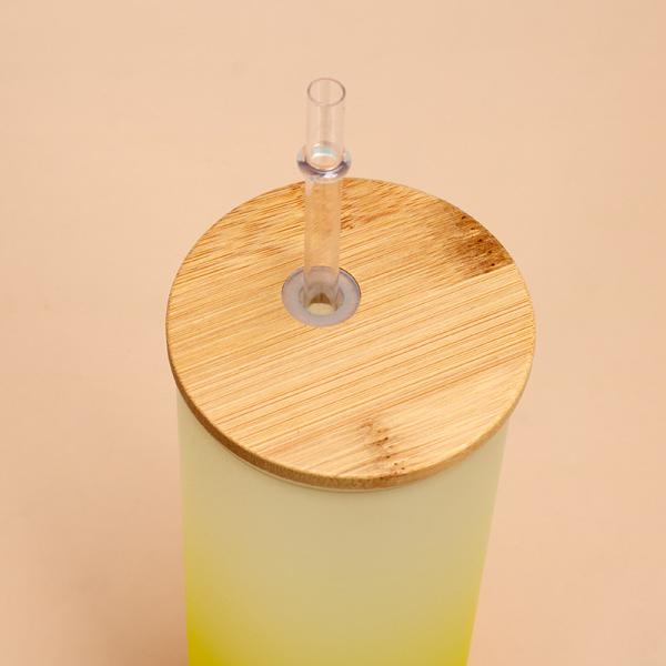 Sturdy 550ml Glass Water Bottle With Protective Silicone Sleeve Multipurpose Frosted Water Bottle With Bamboo Lid Lightweight  Eco Friendly