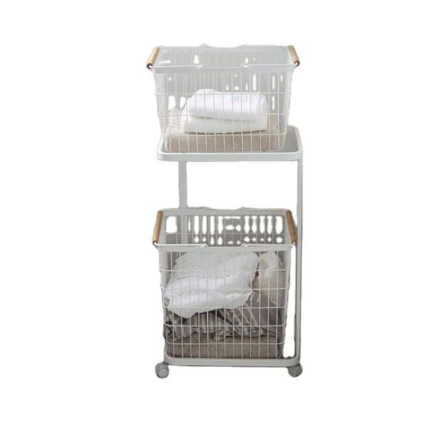 Two Layers Galvanized 960mm Height Steel Laundry Basket