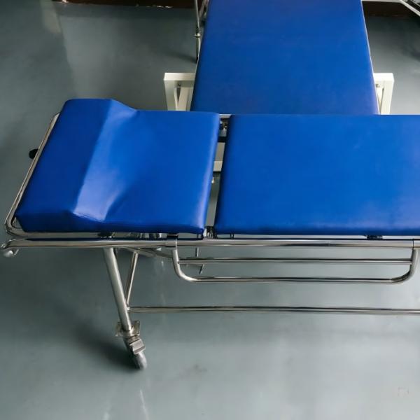Non Magnetic Medical Transfer Trolley with Foldable Design High-strength Aluminum Alloy and 4 Swivel Wheels With Brakes