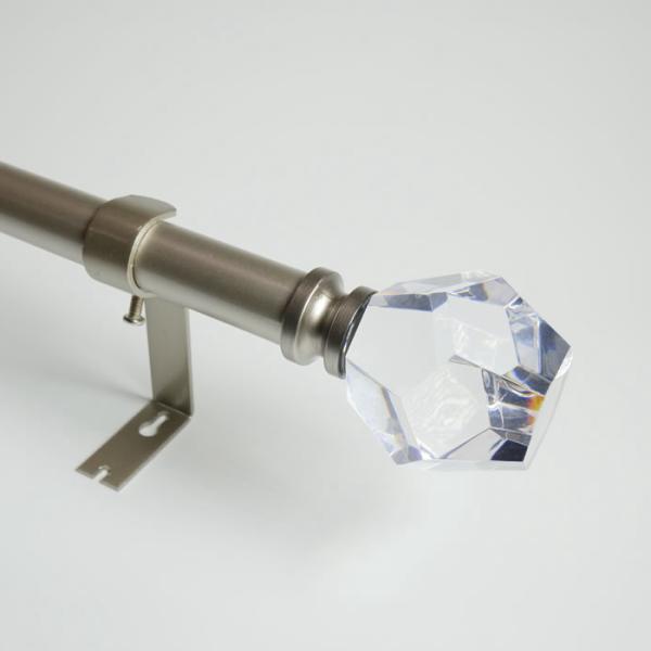 KIEI EP1006 Curtain Finial Hardware Precision Manufacturing Curtain Rod Hot Sale Luxury Adjustable Crystal
