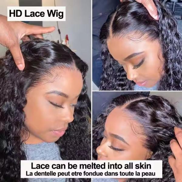Deep Wave 13x4 13x6 HD Lace Front Human Hair Wig Brazilian Curly Preplucked Wig