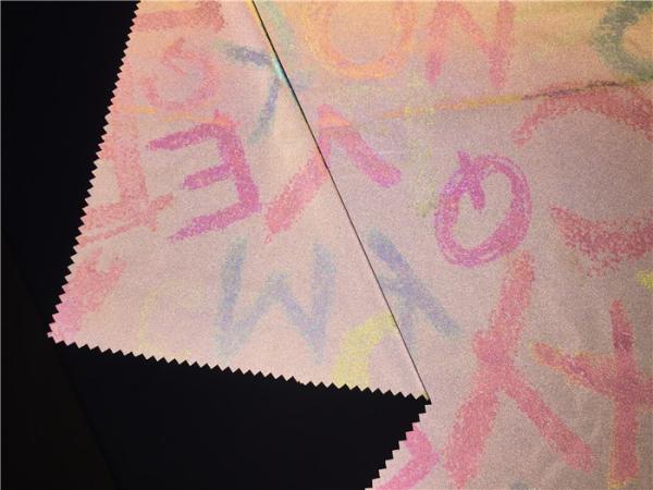 Safety Coat 0.13mm Reflective Garment Leather Fabric Printed With Letters