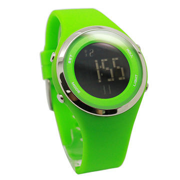 Candy Color Plastic Case Digital Wrist Watches For Children Silicone