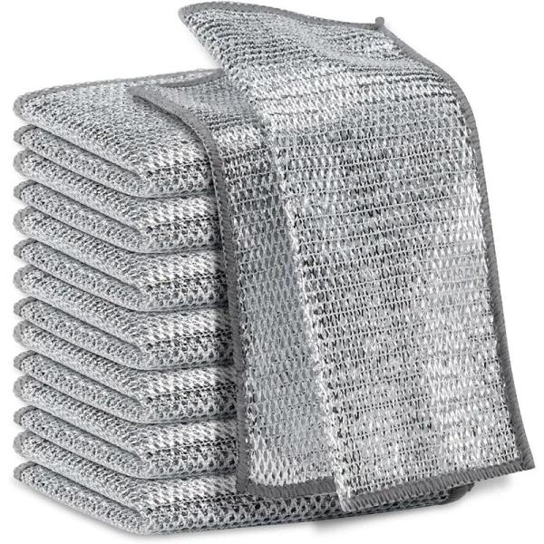 KILINE Double Sided Nylon Kitchen Cleaning Towel Non-Stick Oil Bamboo Fiber and Silver Wire Durable and Easy to Clean