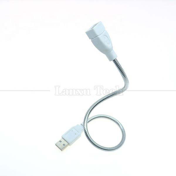 manguera de acero inoxidable de metal flexible de hombre a mujer cable de extensión de adaptador de carga USB para ventilador de luz led