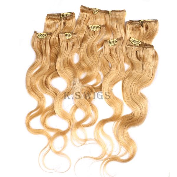 8 Piece Clip-on Hair ,100% Human Hair Clip on Hair Extensions