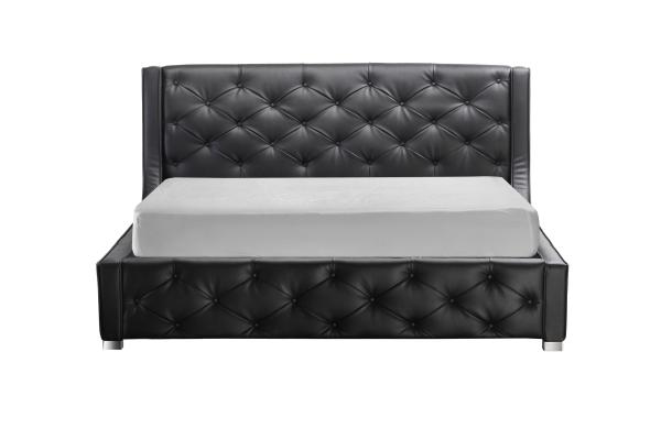 Black Velvet Modern Queen Size Bed Practical Soft For Apartment