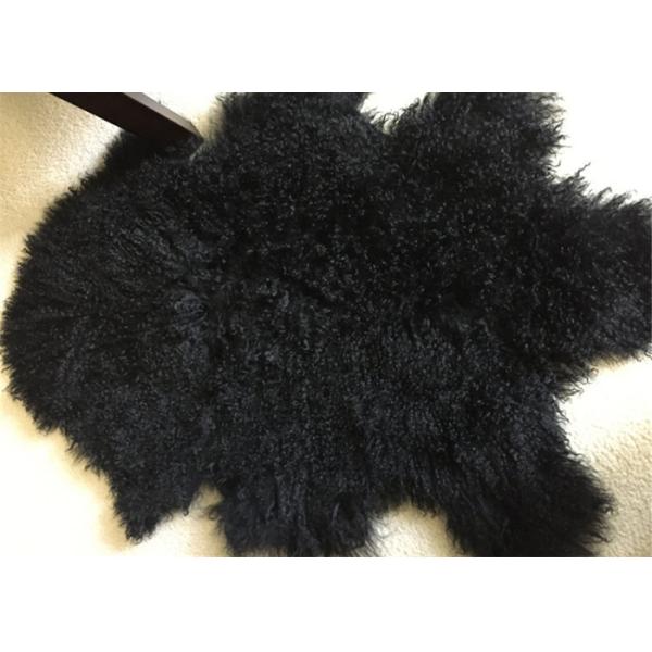 Черный мягкий Вашабле реальный половик овчины теплый с мехом длинных волос толстым полным