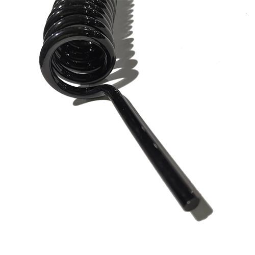 Thick 6mm Diameter Black PU Spiral Spring Cables Customized Length