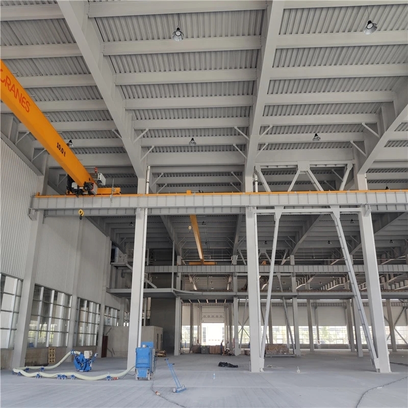 with crane Smooth Finish Galvanized Steel Structure Metal Panel Wall Roof Engineer Helps To Instruct Installation Structural Solution