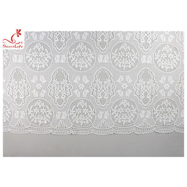 Вышитая гипюром флористическая ткань шнурка с химическим поли шелком молока удобным