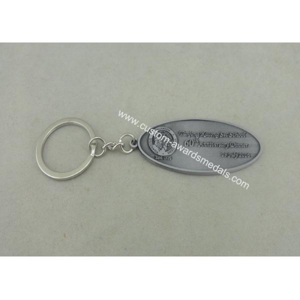 Zinc Alloy Iron Keychain With Laser Engraving Logo For Business Gift