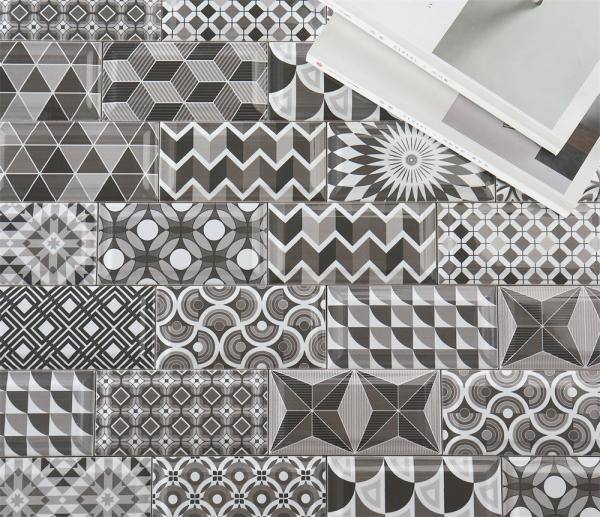 Grey 75x152mm Clay Indoor Wall Tiles for Kitchen Bathroom