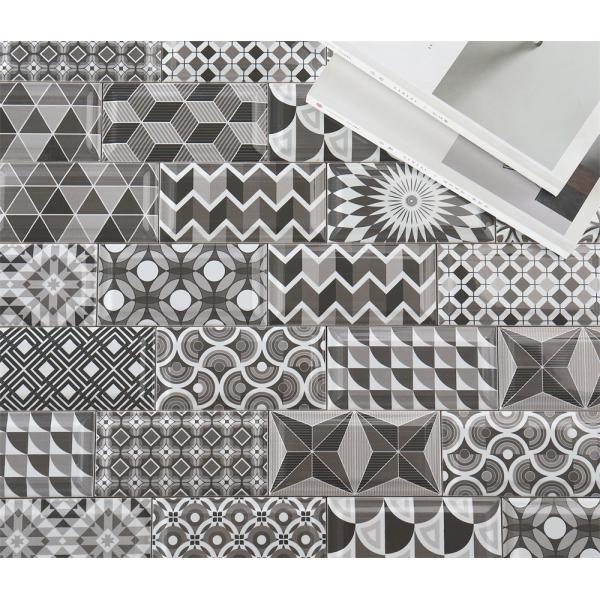 Grey 75x152mm Clay Indoor Wall Tiles for Kitchen Bathroom