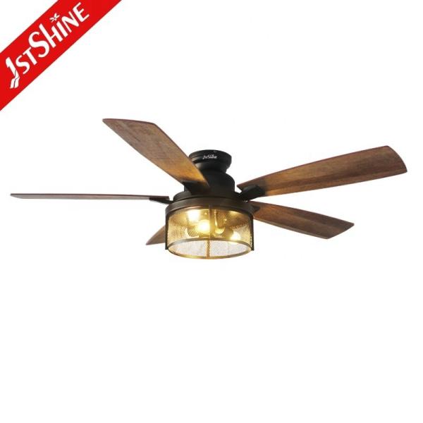 2- 110-240V/50Hz-60Hz Iluminação Ventilador de teto com controle remoto e design de ferro sofisticado