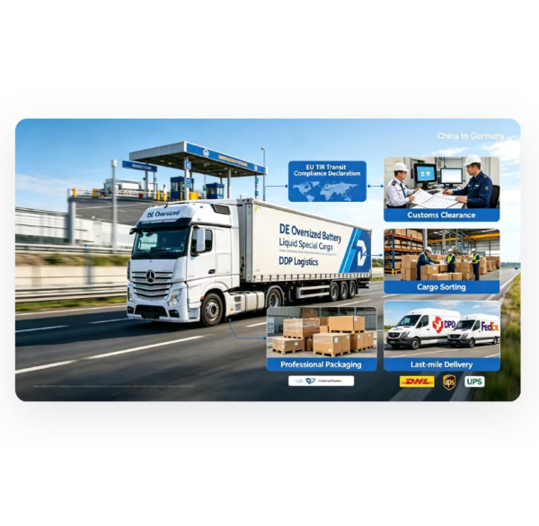 DDP Logistics Shipping To Germany Truck Delivery Service For Oversized Battery Liquid Cargo
