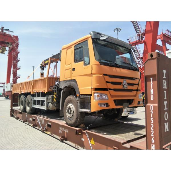 тележка шасси 12Т 6кс4 установила кран заграждения цвета Синотрук Хово7 зеленого