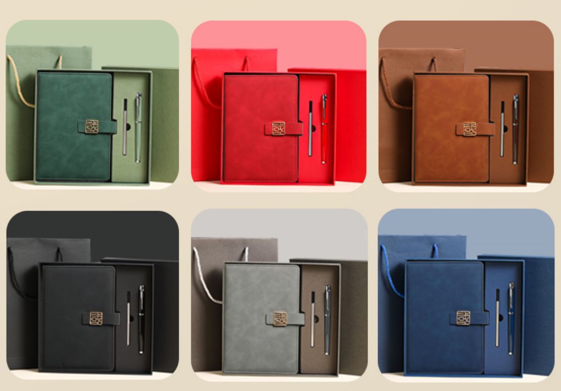 Custom A5 PU Leather Business Office Notebook Set, Retro Magnetic Closure Hardcover Journal