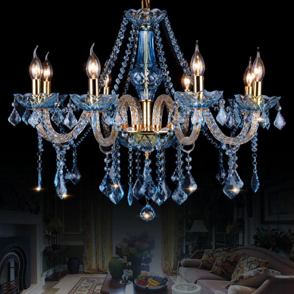 LED E14 Glass Metal Crystal Chandelier Lamp For Wedding Lobby