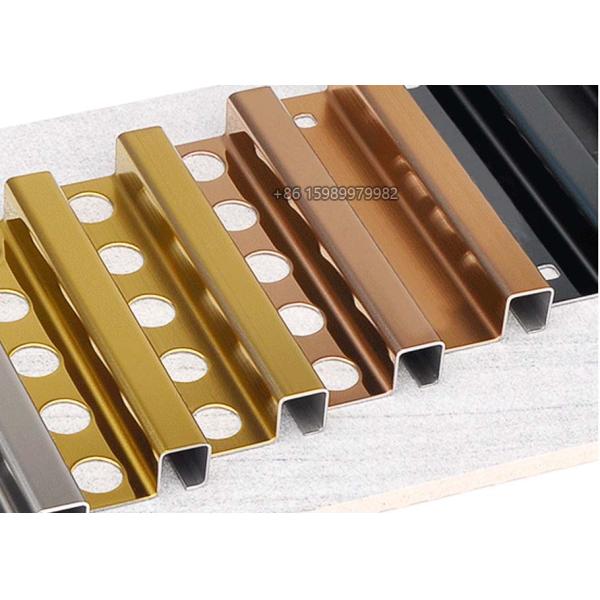 Brushed Stainless Steel Decorative Profiles Corner Trim Multipurpose Square