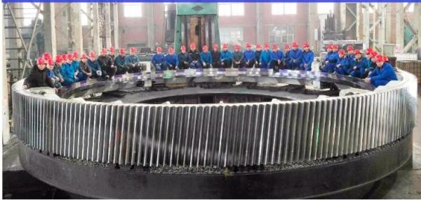 42CrMo aço 16000mm engrenagem das circunferências de grande Ring Gear For Cement Mill e da estufa giratória