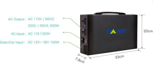 Li-Ion NCM Solar Portable Power Station 1000Wh 500W 110V Solar Generator