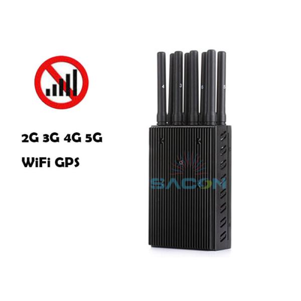8 Bands Portable Signal Jammer with 4W Output Power and 20m Range for WiFi GPS 2G 3G 4G Blocking