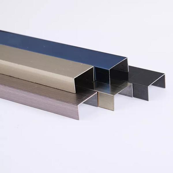 Customized Size 304 Stainless Steel U Profile with PVD Color Coating for Tile Trim and U Channel Applications