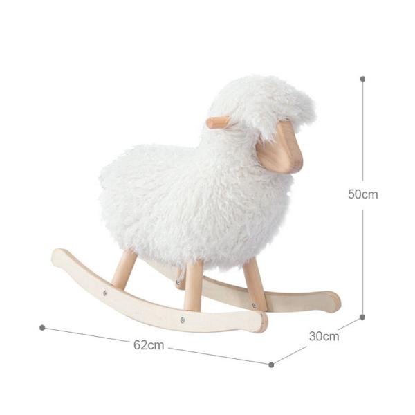 0-24 Months Solid Wood Rocking Horse for Unisex Toddler Playtime Activities
