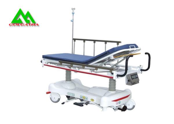 Electric Lift Medical Stretcher Bed , Metal Hospital Trolley Bed For Patient