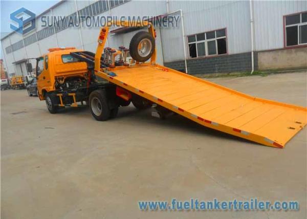 Yellow Forland Times 5T flatbed tow truck 3 Seats 1 Sleeper Left Hand Drive
