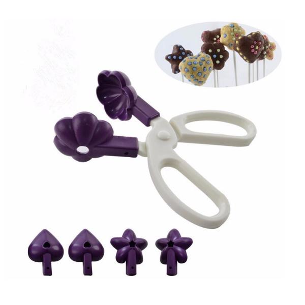 Heat Insulation Kitchen Baking Tools Plastic Heart Flower Star Scissor Mould