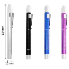 Aluminum Alloy Nurse Penlight with Pupil Gauge LED Medical Pen Lights for Nursing Doctors