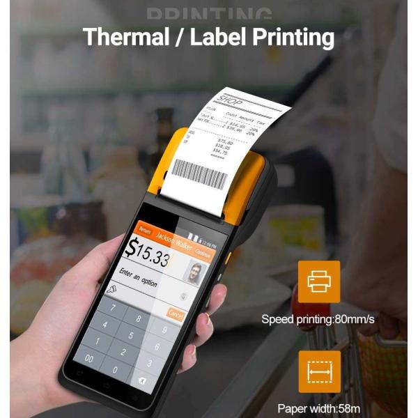 Android POS Terminal with Multiple Languages 58mm Printer / 5.5'' Display