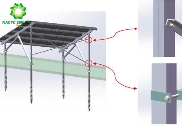 Aluminum Adjustable Solar Panel Mount Brackets Silver Solar Rolling Ground Mounting Systems