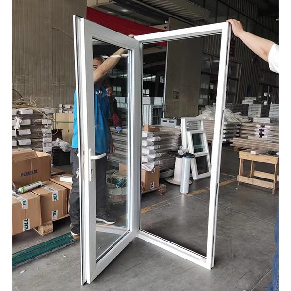 Upvc Vinyl Plastic Double Glazed Windows Right Outswing Exterior Door ODM