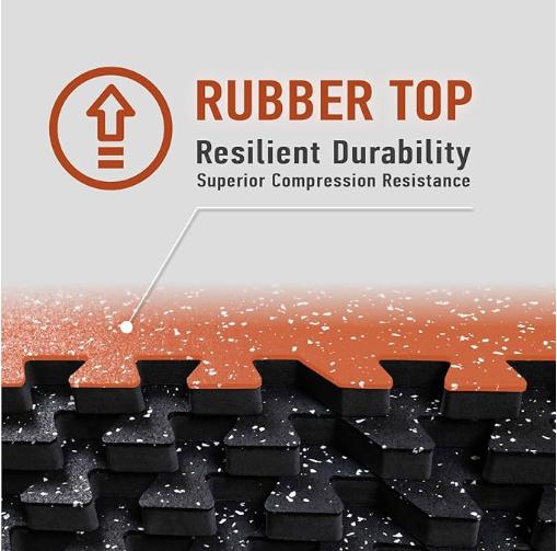 Interlocking Rubber Gym Floor Tiles 1000x1000mm Shock Absorbent