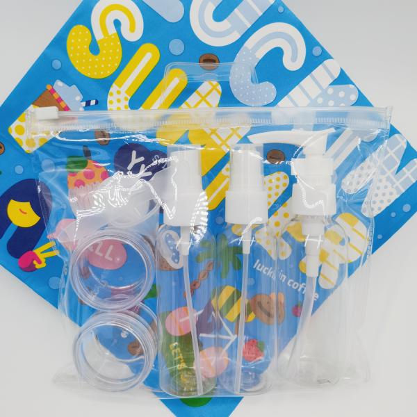 Pump Spoon Dropper Funnel Customized PVC Wash Bag For Cream Jar Travel Spray Bottle