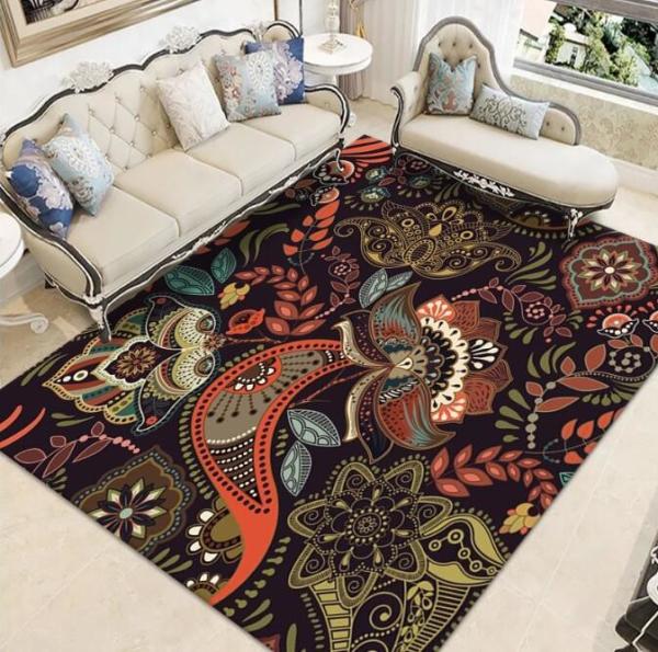 Home Chinese Classical Soft Velvet Mat Living Room Floor Carpets Large Area Carpet Thickened
