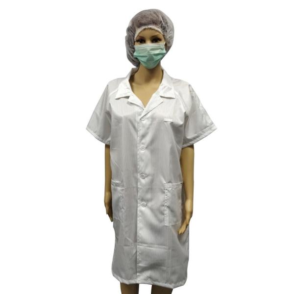 Light Weigth Lab Coat ESD Short Sleeve 3/4 Length Designed For Use In EPA