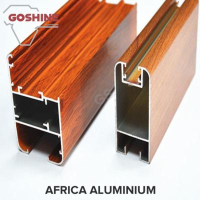 Wood Grain Powder Coating Aluminium Profiles Length Customized For Building