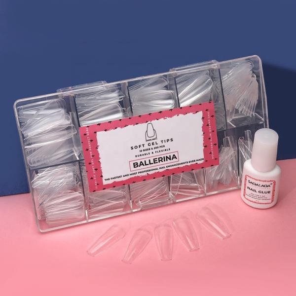 Super Strong Adhesive Bond Nail Glue Tips Clear for Long Lasting Soft Gel Nail Tips Glue for Acrylic Nail Extension Tips
