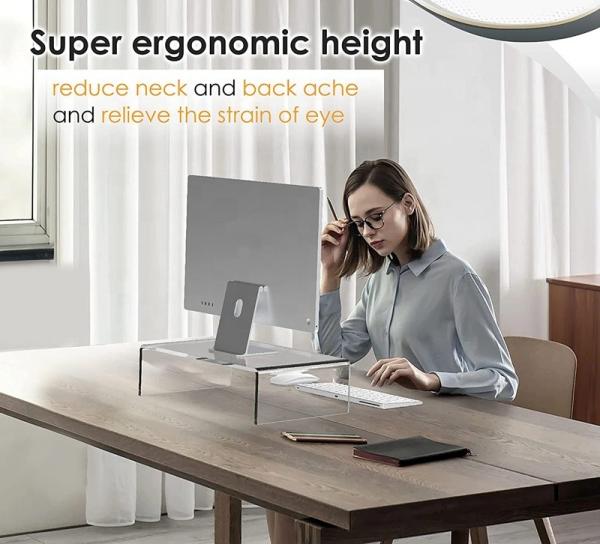 Acrylic Computer Riser With Drawers Monitor Monitor Keyboard Storage Laptop TV Screen Stand