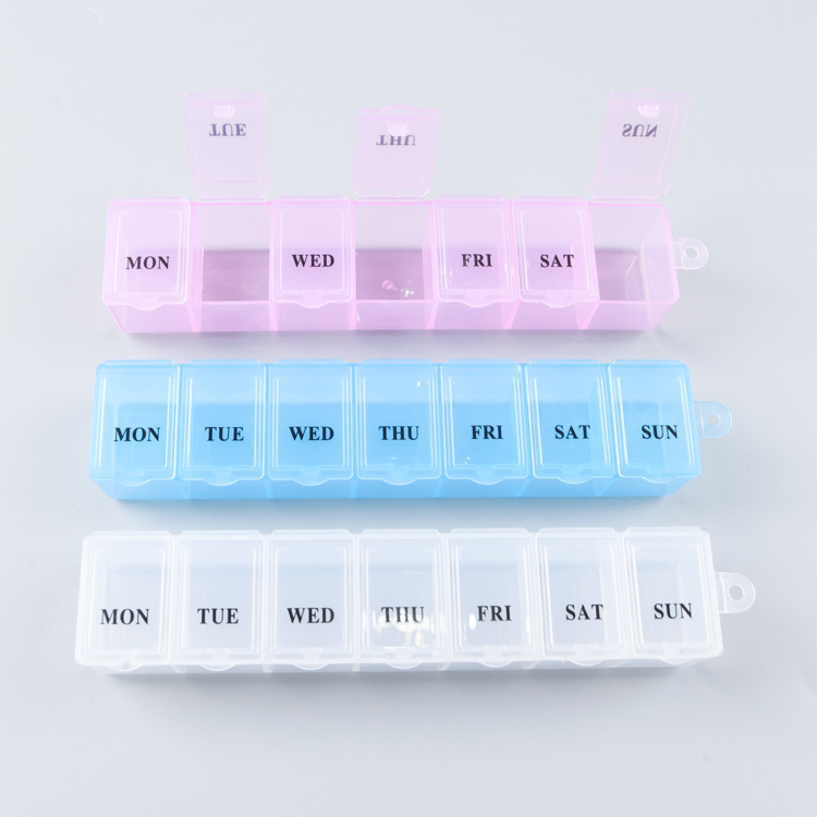 Home Weekly Pill Organizer Box With Clear Lid 11.2ML/Grid Главная Еженедельный органайзер для таблеток с прозрачной крышкой 11,2 мл / сетчатые коробки для лекарств