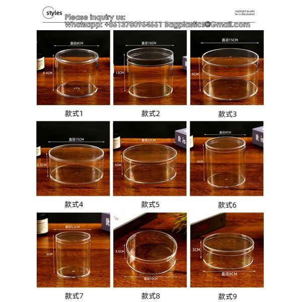 Clear Acrylic Round Box Mini Sweet Container Plastic Favor Gift Boxes Transparent Candy Chocolate Packaging With Lid Storage Boxes for Candy,Pill, Nails, Beads and Tiny Jewelry
