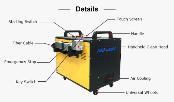 Wide Application Rust Cleaning Laser Machine 60W 1.5mj Pulse Energy