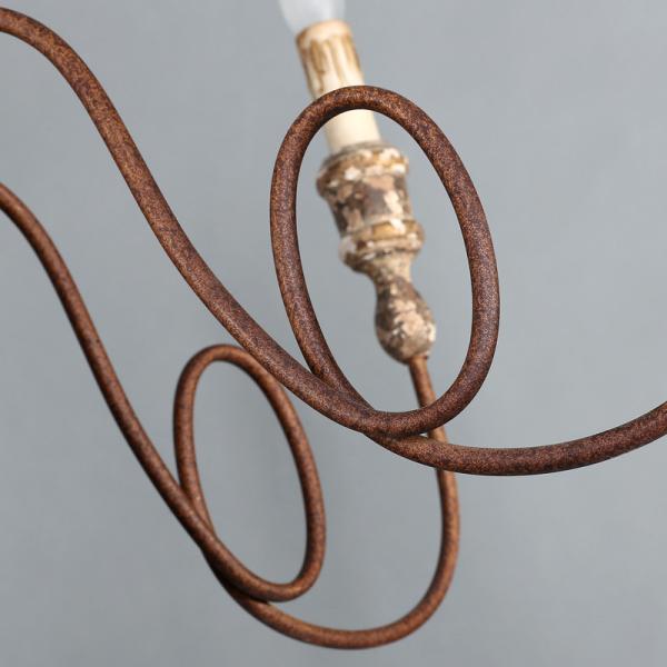 Wood frame Iron chandelier for indoor home lighting fixtures (WH-CI-62)